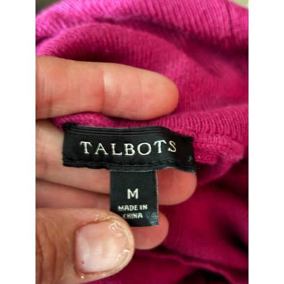 Talbots Pink Striped Long Sleeve Turtleneck Sweater MEDIUM - Picture 7 of 7